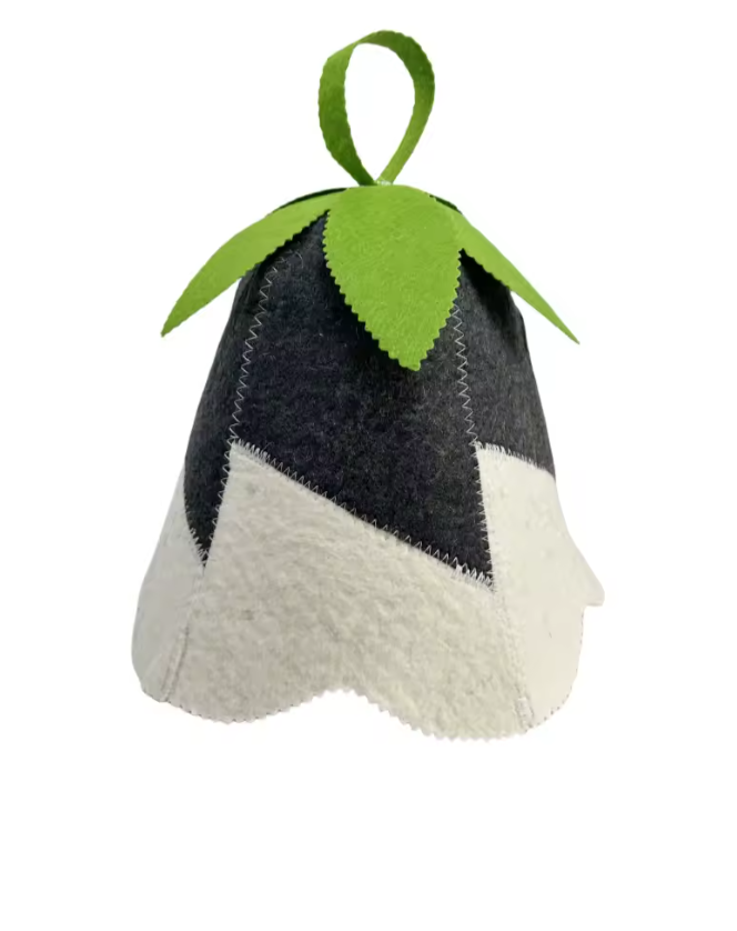 Two-tone wool belltop sauna hat